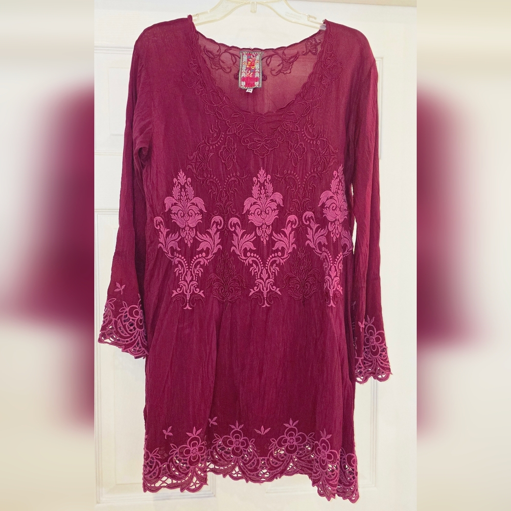 Johnny Was Robin Berry Lace Tunic Dress